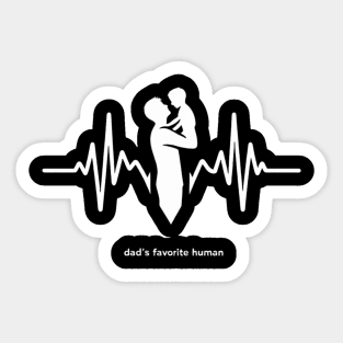 Dad Favorite Human - Heartbeat Line T-Shirt Sticker